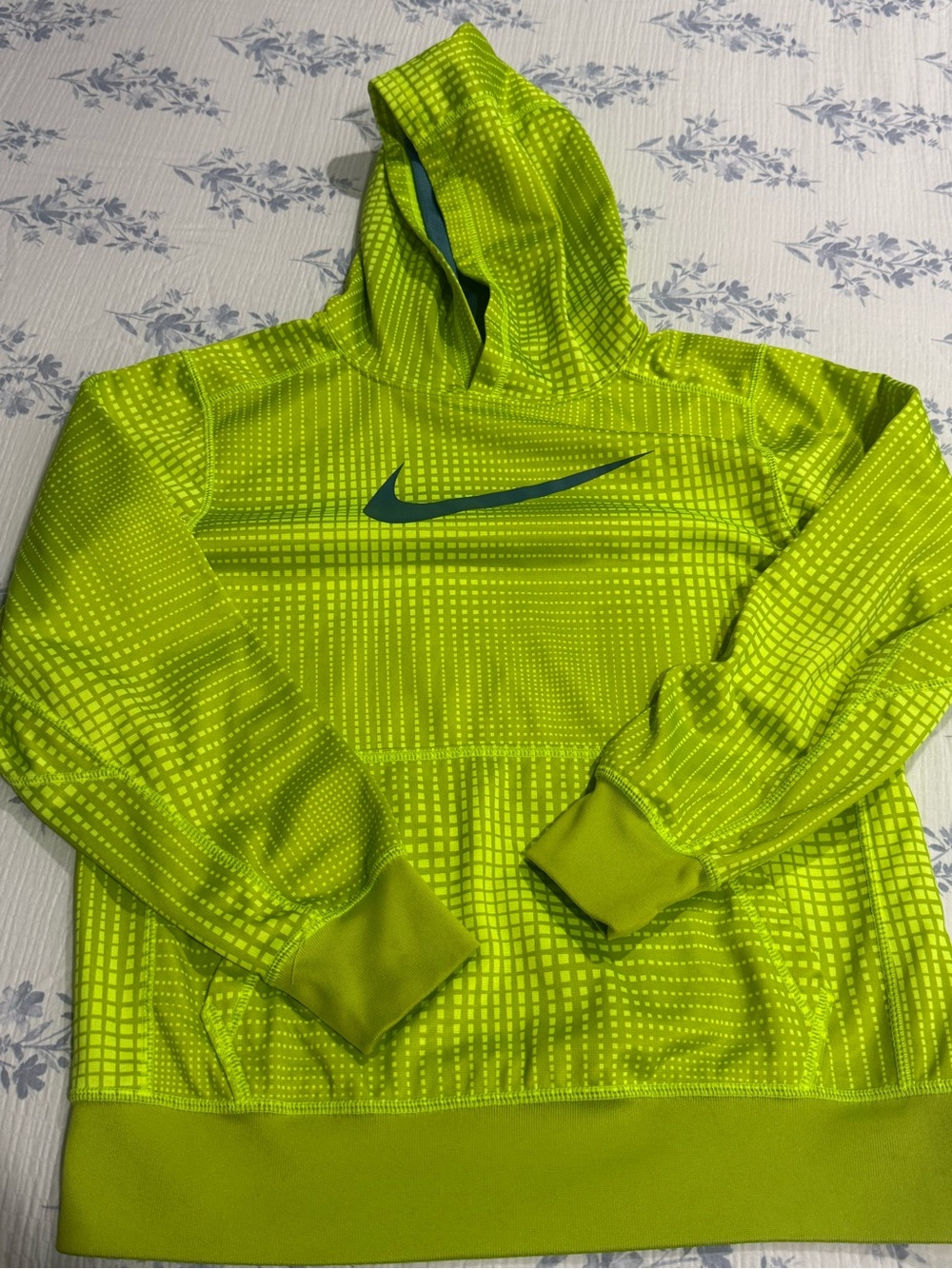 Nike Neon Yellow-Green Performance Hoodie with Swoosh